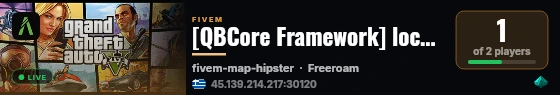 [QBCore Framework] localhost live status badge
