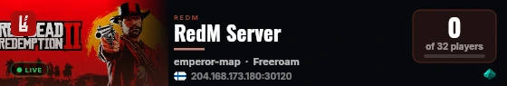 RedM Server live status badge
