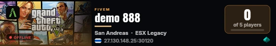 demo 888 live status badge