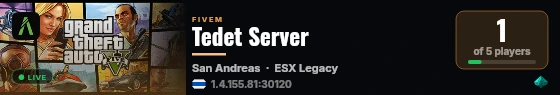 Tedet Server live status badge