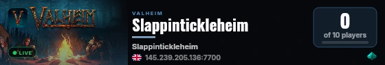 Slappintickleheim live status badge