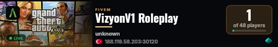 VizyonV1 Roleplay live status badge