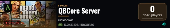 QBCore Server live status badge