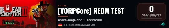 [VORPCore] REDM TEST live status badge