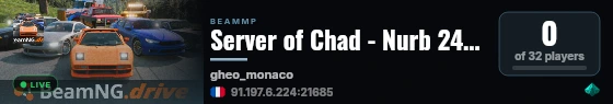 Server of Chad - Nurb 24h/24 GT3/F1/F4/And mores live status badge