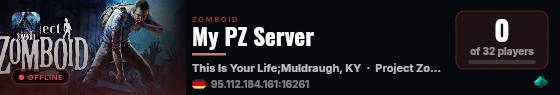 My PZ Server live status badge