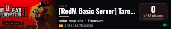 [RedM Basic Server] TaronWildWestDev live status badge