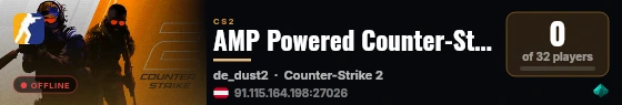 AMP Powered Counter-Strike 2 Server live status badge