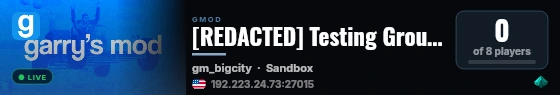 [REDACTED] Testing Ground live status badge
