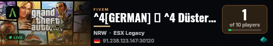 ^4[GERMAN] 🗺️ ^4 Düsterbeck Netzwerk test server ^0| 💎 ^3Deutsches Setting ^0| | 🐐 ^5Düsterbeck ^0| 🔥 ^1 Discord Whitelist live status badge