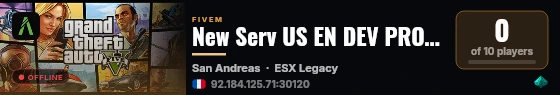 New Serv US EN DEV PROJET 2026/2027 live status badge