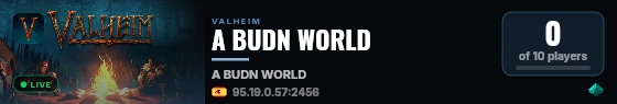 A BUDN WORLD live status badge
