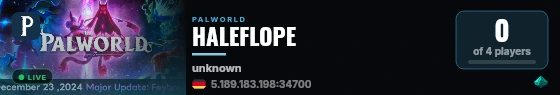 HALEFLOPE live status badge