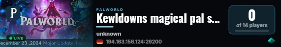 Kewldowns magical pal server live status badge