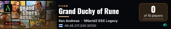 Grand Duchy of Rune live status badge