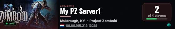 My PZ Server1 live status badge