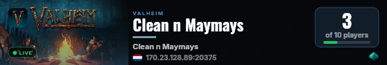 Clean n Maymays live status badge