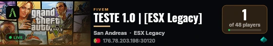 [FiveM Basic Server] TESTE 1.0 live status badge