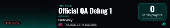 Official QA Debug 1 live status badge