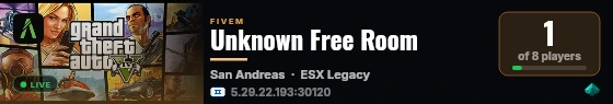 Unknown Free Room live status badge