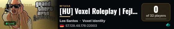 [HU] Voxel Roleplay | Fejlesztés live status badge