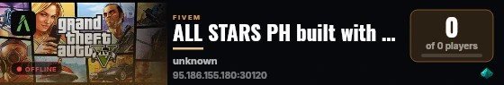 ALL STARS PH built with QBCore Framework by JericoFx & Kakarot & Hamy! live status badge