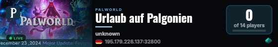 Urlaub auf Palgonien live status badge