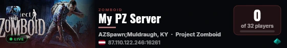 My PZ Server live status badge