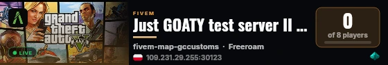 Just GOATY test server II [WHITELIST] live status badge
