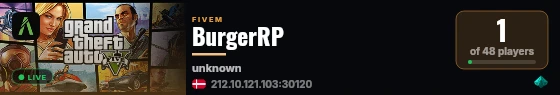 BurgerRP live status badge
