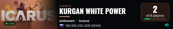 KURGAN WHITE POWER live status badge