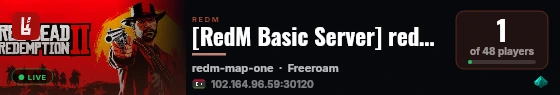 [RedM Basic Server] red2ms live status badge