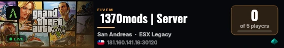  1370mods | Server live status badge