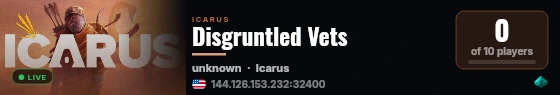 Disgruntled Vets live status badge