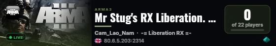 Mr Stug's RX Liberation. Co-op Vs Vietcong live status badge