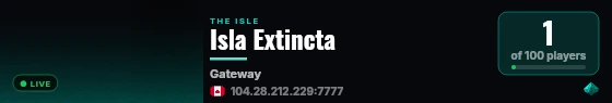 Isla Extincta live status badge