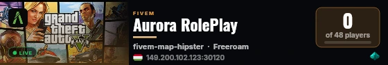 Aurora RolePlay live status badge