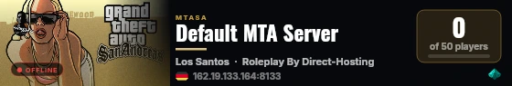 Default MTA Server live status badge
