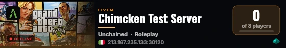 Chimcken Test Server live status badge