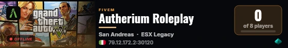 Autherium Roleplay live status badge