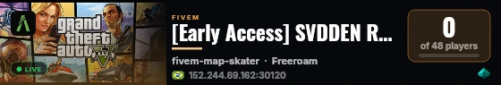 [Early Access] SVDDEN Roleplay live status badge