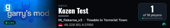 Kozen Test live status badge