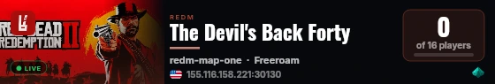 The Devil's Back Forty live status badge