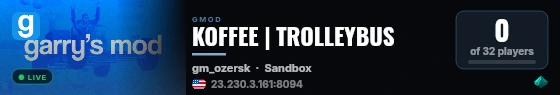 KOFFEE | TROLLEYBUS live status badge