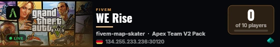 WE Rise live status badge