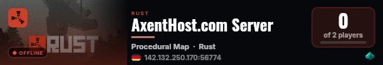 AxentHost.com Server live status badge