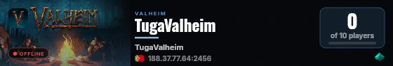 TugaValheim live status badge