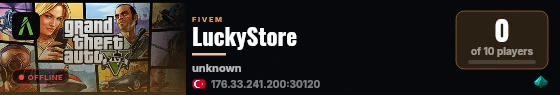 LuckyStore live status badge