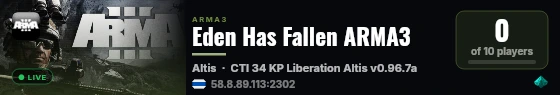 Eden Has Fallen ARMA3 live status badge