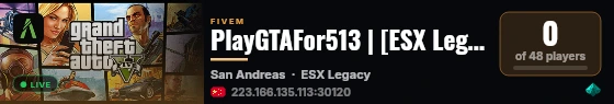 PlayGTAFor513 | [ESX Legacy] live status badge